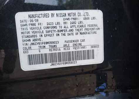 2009 Infiniti G37X из США, поврежденный, VIN JNKCV61F69M359023